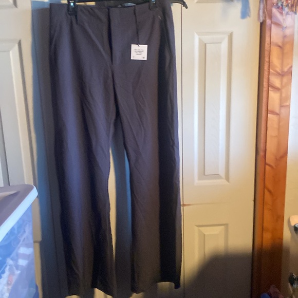 ZARA NWT Wool Blend Deep Charcoal Gray High Rise Straight Leg Trousers Size 6 - Picture 3 of 13